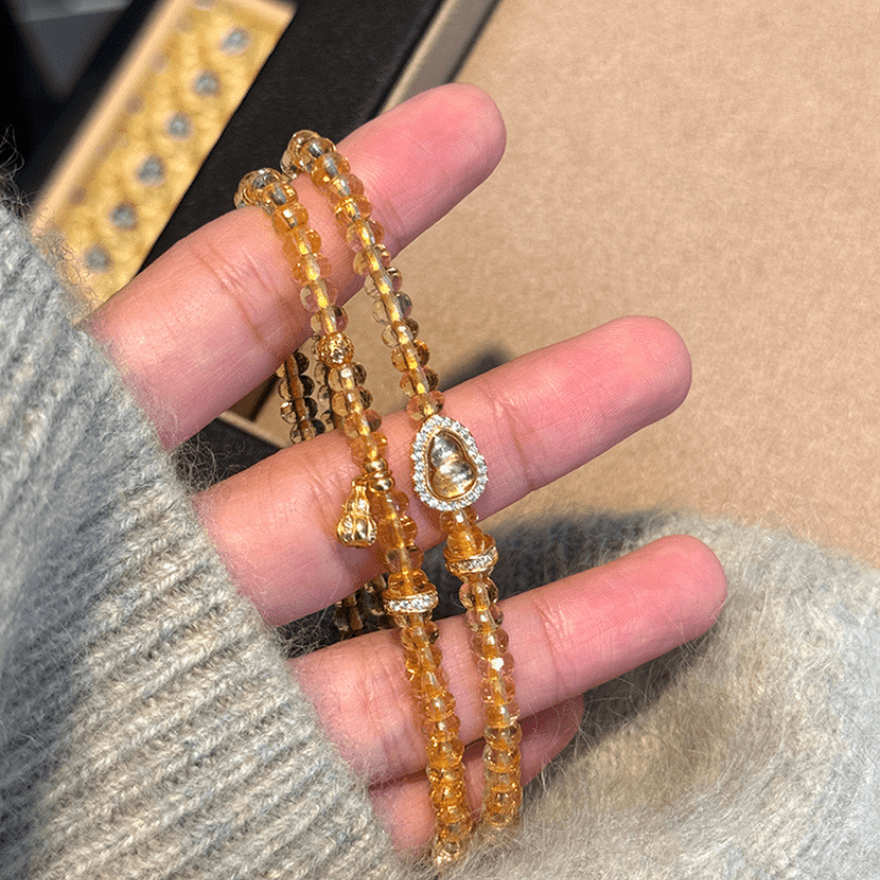 Golden Crystal Hu Lou Bracelet - Attract Ultimate Wealth - FORTUNEWARD