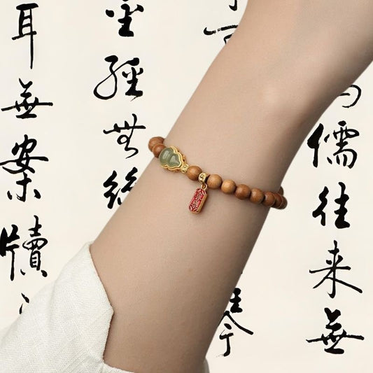 Gourd Shaped “Wu Lou” Sandalwood Bracelet for Good Fortune and Safety - FORTUNEWARD