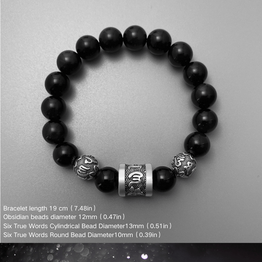 Tibetan Mantra Sterling Silver Bracelet Attract Luck& Protection - FORTUNEWARD