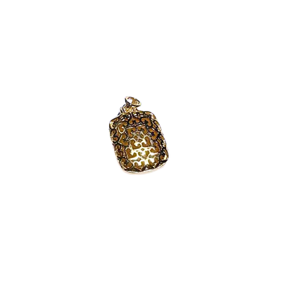 Natural Beeswax Amber Pendant | S925 Gold-Plated Taoist Blessed Talisman for Protection & Calm | FortuneWard