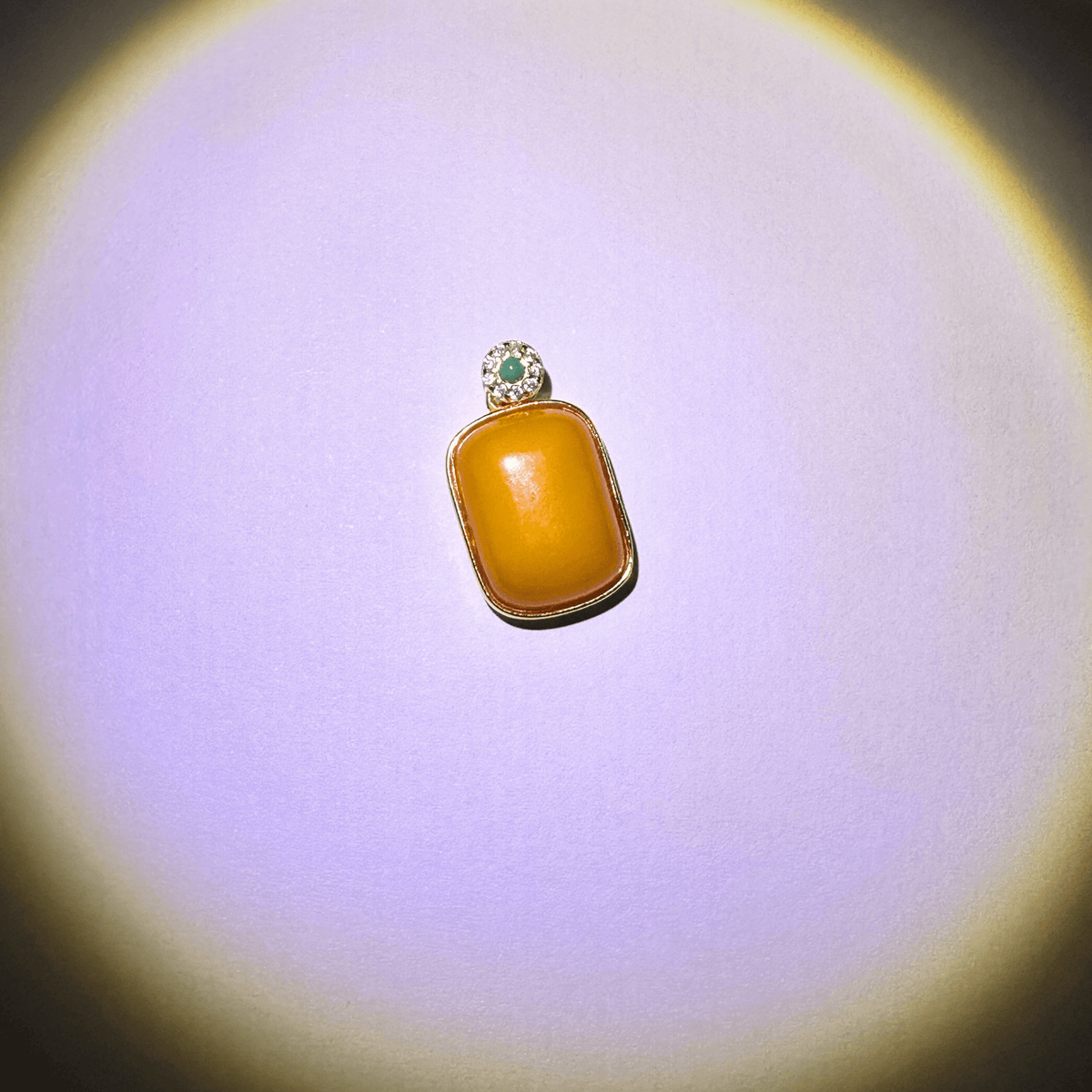 Natural Beeswax Amber Pendant | S925 Gold-Plated Taoist Blessed Talisman for Protection & Calm | FortuneWard - FORTUNEWARD