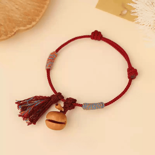 Natural Peach Wood Fish Pendant Bracelet - Calm Anxiety&Elevate Energy - FORTUNEWARD