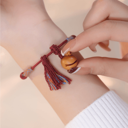 Natural Peach Wood Fish Pendant Bracelet - Calm Anxiety&Elevate Energy - FORTUNEWARD