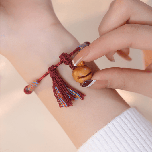 Natural Peach Wood Fish Pendant Bracelet - Calm Anxiety&Elevate Energy - FORTUNEWARD
