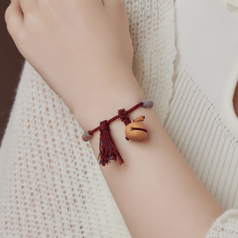 Natural Peach Wood Fish Pendant Bracelet - Calm Anxiety&Elevate Energy - FORTUNEWARD