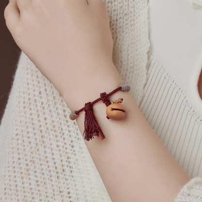 Natural Peach Wood Fish Pendant Bracelet - Calm Anxiety&Elevate Energy - FORTUNEWARD