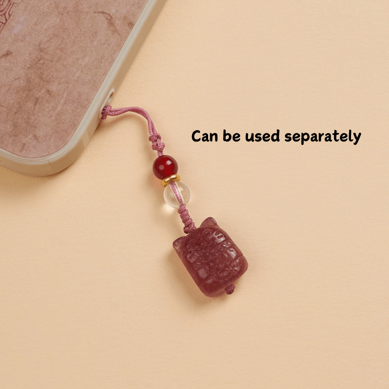 Pinky Crystal Kitten Charms Phone & Bag Decor - Attract True Love - FORTUNEWARD