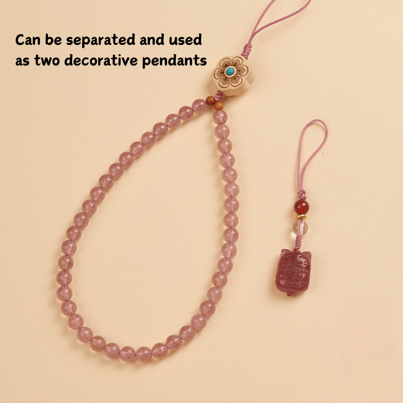 Pinky Crystal Kitten Charms Phone & Bag Decor - Attract True Love - FORTUNEWARD