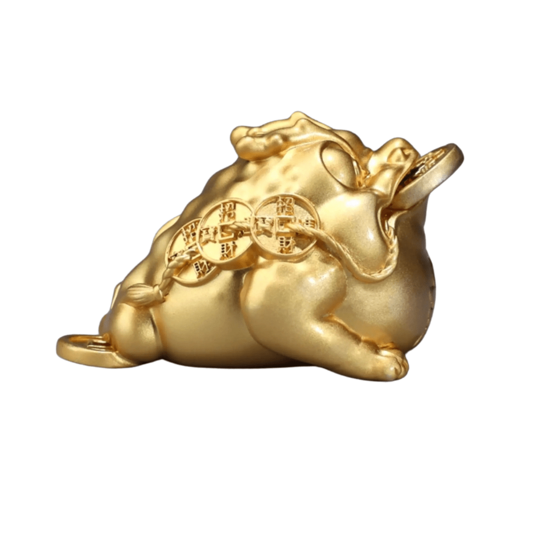 Three-Legged Wealth Toad | 24K Gold Gilded Brass Desk Accent - FORTUNEWARD