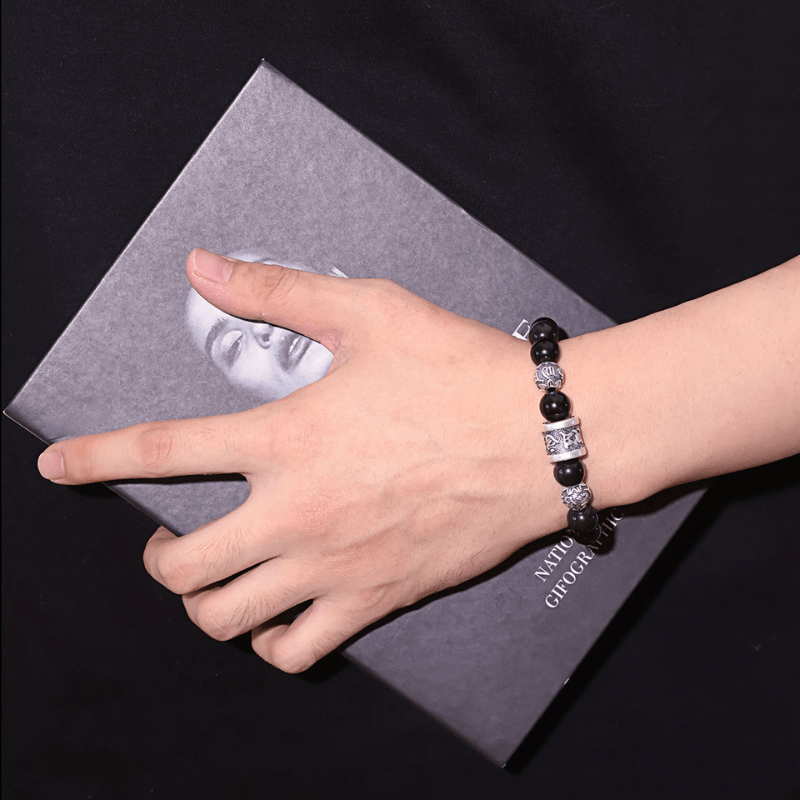 Tibetan Mantra Sterling Silver Bracelet Attract Luck& Protection - FORTUNEWARD