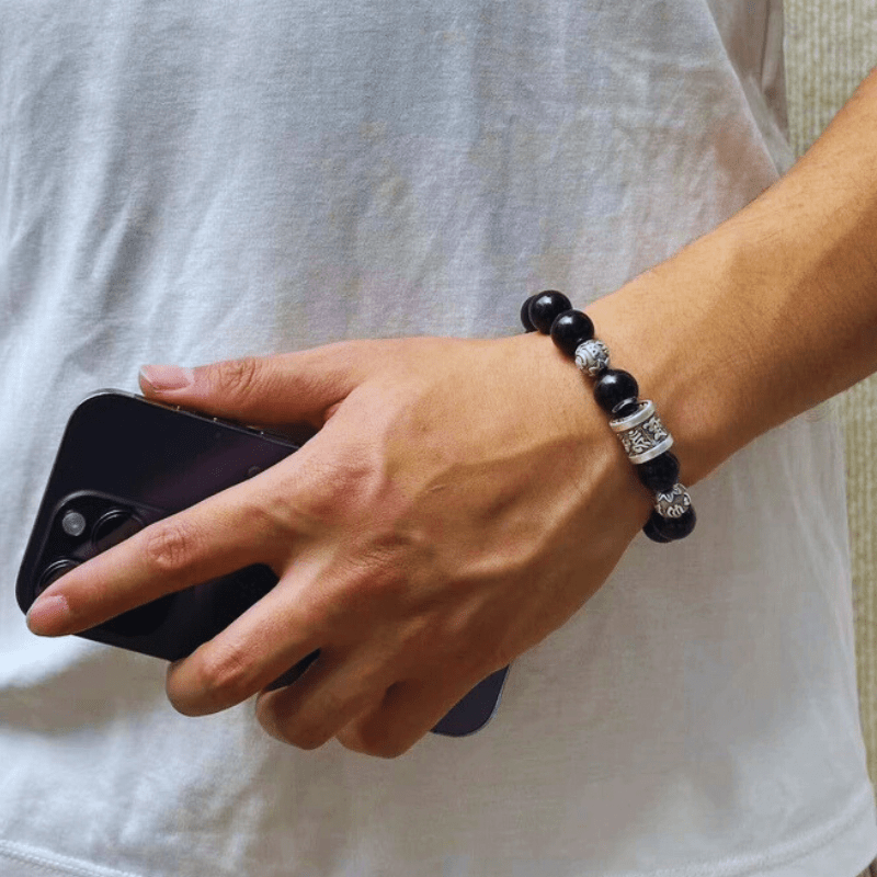 Tibetan Mantra Sterling Silver Bracelet Attract Luck& Protection - FORTUNEWARD