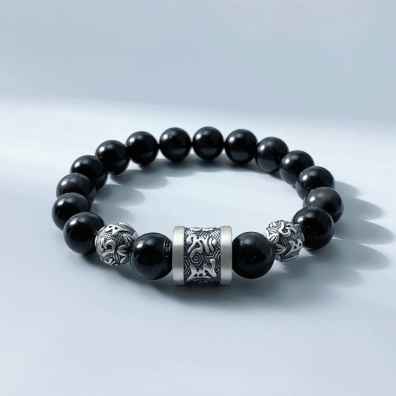 Tibetan Mantra Sterling Silver Bracelet Attract Luck& Protection - FORTUNEWARD