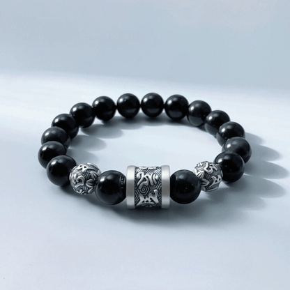 Tibetan Mantra Sterling Silver Bracelet Attract Luck& Protection - FORTUNEWARD